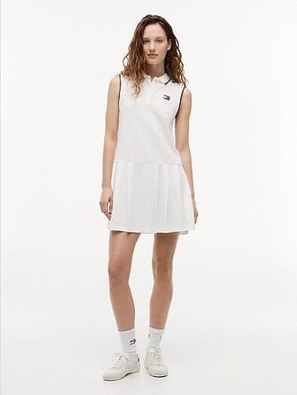 Tommy Hilfiger Vestido corto tipo polo de piqu&eacute; con parche