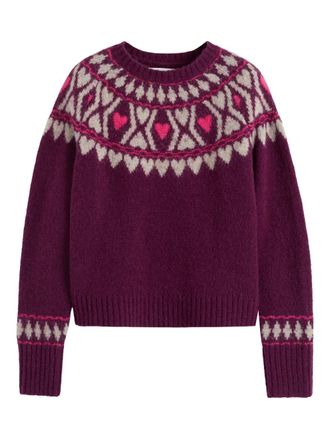 Chinti and Parker heart fair isle sweater - women - Wool/Nylon - LL - Red