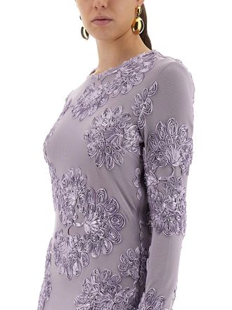 Rotate 3D Mesh Mini Dress - Purple