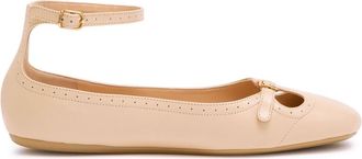 Chloé Misty Cut-out Leather Ballet Flats - Cream - 36 (IT36 / UK3)