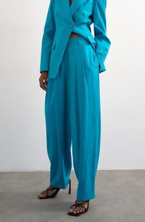 Topshop Occasion Barrel Pants in Turquoise at Nordstrom, Size 12 Us