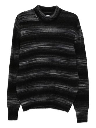 RANRA striped crew-neck sweater - men - Fabric - M - Black