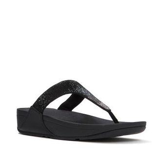 FitFlop Lulu Ombre Crystal Toe-Post Sandals in Black at Nordstrom, Size 10