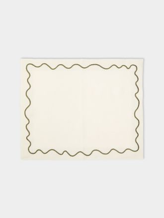 Table Love The Squiggle Hand-Embroidered Linen Placemats (Set of 4)