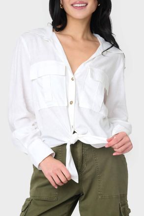 Sanctuary Utility Pocket Shirt In White