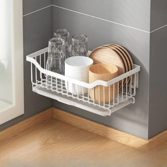 OEM Cesta De Frutas De Acero Inoxidable - Escurridor De Verduras De Cocina - 34 Cm - Desmontable Y Lavable - Montaje En Pared - Blanco