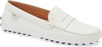 Tod's Penny Loafer Driving Shoe in Bianco Calce at Nordstrom, Size 7.5Us