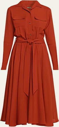 Loro Piana Verlaine Buttoned Wool Flared Dress