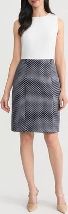 Kasper Princess Sheath Dress in White/Navy Dot at Nordstrom, Size 10