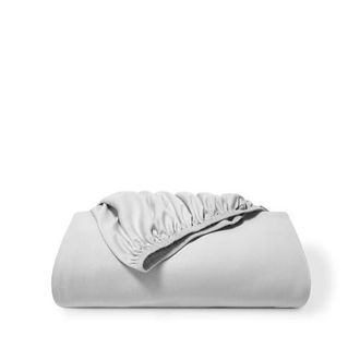 Bare Home Organic Cotton Jersey Fitted Sheet in Cloud Grey at Nordstrom, Size Twin X-Long