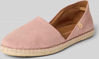 Verbenas Espadrilles aus Leder mit Label-Patch Modell CARMEN in Hellrosa, Gr&ouml;&szlig;e 37