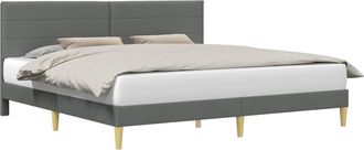 vidaXL Estructura De Cama Con Cabecera Gris Oscuro 183 X 213 Cm Tela Vidaxl