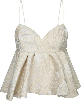 La DoubleJ Satine Top - Dames - Blouses - Beige - S - Polyester - Overhemden