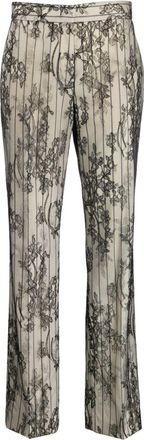 Moschino lace straight-leg trousers - women - Polyester/Cotton/Virgin Wool/Elastane/Acetate/Cupro - 46 - Black