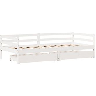 vidaXL Sof&aacute; Cama Con Cajones Madera Maciza De Pino 90x200 Cm Vidaxl