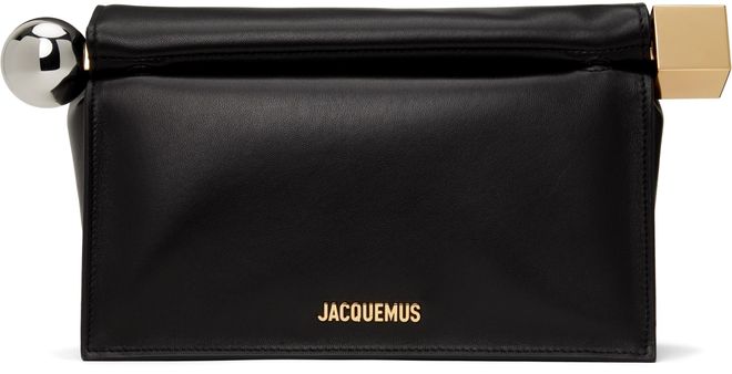 【関税込み】JACQUEMUS ブラック The Rond Carre クラッチ Le Rond Carre Leather Shoulder Bag | Neiman Marcus