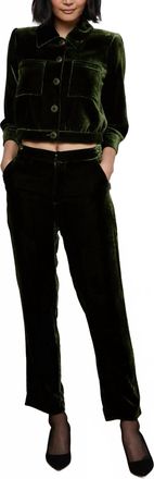 L'agence Rebel Trouser In Deep Olive Velvet
