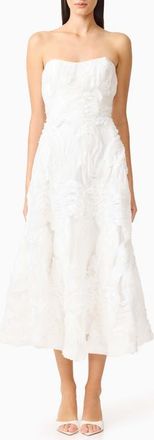 Elliatt Asha 3-D Lace Strapless Cocktail Dress in White at Nordstrom, Size X-Large