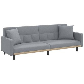 vidaXL Sof&aacute; Cama Con Cojines Tela Gris Claro Vidaxl