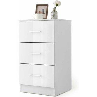 Costway Costway - Archivador Con 3 Cajones Armario De Almacenamiento Gabinete Mueble Para Oficina Hogar (blanco, 1 Pieza)