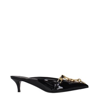 Balmain Black Leather Platform Womens Sandals
