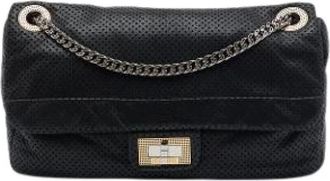 Chanel Pre-owned Perforated Flap Shoulder Bag - Dames - Vintage Schoudertas - Zwart - ONE Size - Leer - Vintage