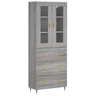 Berkfield Home Highboard Grey Sonoma 69.5x34x180 cm Engineered Wood