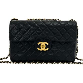 Chanel Pre-owned Classic Quilted Lambskin Shoulder Bag - Dames - Pre-owned - Zwart - Maat: ONE Size Leer