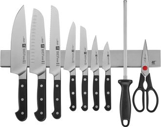 Zwilling Pro 10-pc Knife Set With 17.5-inch Stainless Magnetic Knife Bar