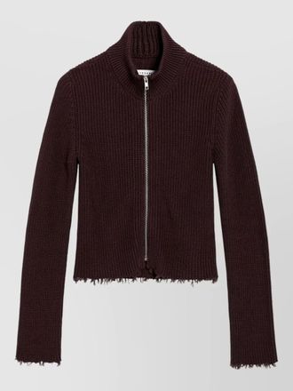 Maison Margiela high neck knitwear long sleeves frayed hem
