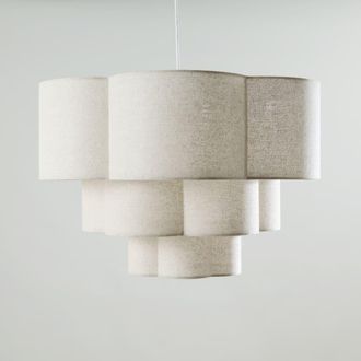 Maisons du monde L&aacute;mpara de techo de poli&eacute;ster reciclado de 3 niveles color crema