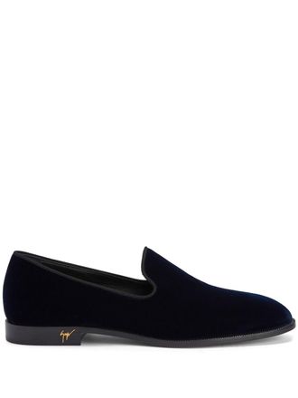 Giuseppe Zanotti Gatien fluwelen loafers - Blauw