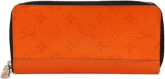 Louis Vuitton Taigarama Orange Taiga Leather Monogram Long Wallet (Bi-Fold) (Pre-Owned)