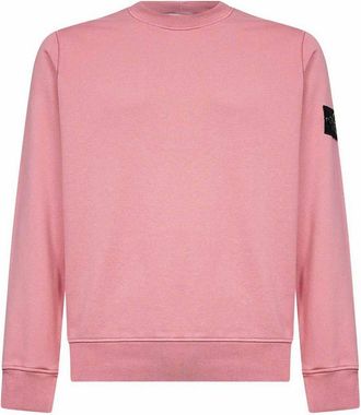 Stone Island Pink Sweatshirt In Cotton Crew Neck