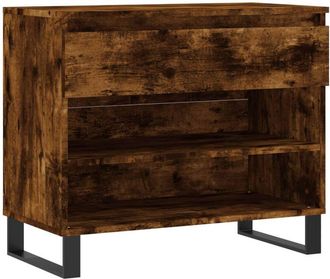 vidaXL Vidaxl - Mueble Zapatero Madera Contrachapada Roble Ahumado 70x36x60 Cm