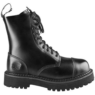 Grinders Bulldog Leather Unisex Ankle Boots - Black - Size:UK 11