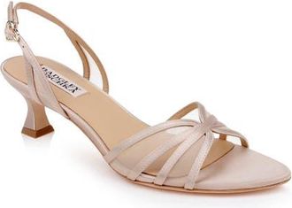 Badgley Mischka Yoana Sandal in Nude Satin at Nordstrom, Size 7.5