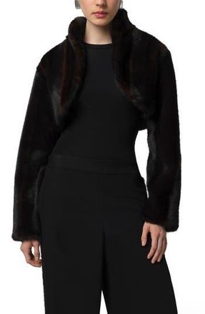 Apparis Odette Pluche Faux Mink Bolero in Noir Multi at Nordstrom Rack, Size X-Large