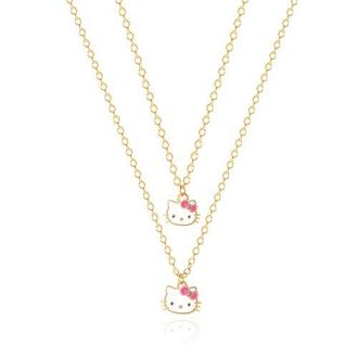 Hello Kitty Duo Necklace Set, One Large One Small in Gold at Nordstrom