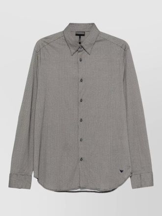 Emporio Armani long sleeve cotton blend shirt geometric pattern