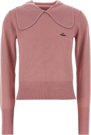 Vivienne Westwood Polo Shirt - Dames - Ronde hals truien - Roze - S - Wol - Truien & Vesten