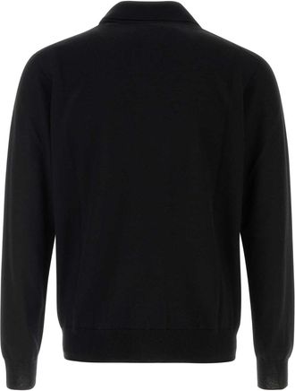 The Row Mens Selio Polo Shirt Black Cashmere
