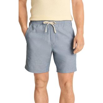 Bonobos Nomad Herringbone Cotton & Linen Shorts in Light Blue Herringbone Linen at Nordstrom, Size Xx-Large
