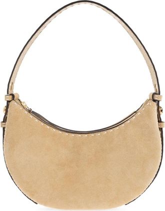 Tory Burch Romy Pick Stitch Schoudertas - Dames - Schoudertassen - Beige - ONE Size - Su&egrave;de - Tassen