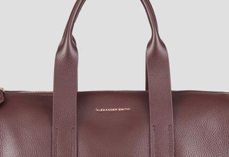 Alexander Smith Jane Medium handbag with shoulder strap in bordeaux tumbled leather