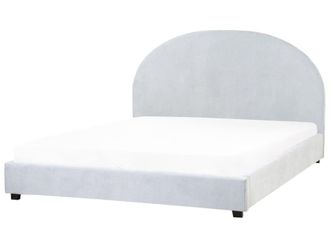 Beliani Cama de agua chenilla 160 x 200 cm azul claro
