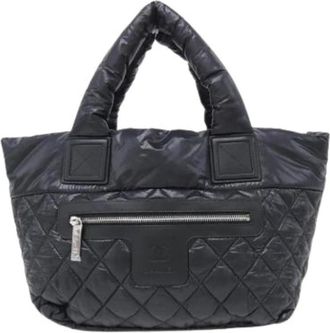 Chanel Pre-owned Tote Bags, female, Black, Size: ONE SIZE Pre-owned Vintage Nylon Tote Bag