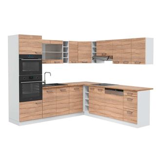 Vicco Cocina Esquinera R-line, Sonoma/blanco, 237 X 247 Cm, Et Roble, Vicco