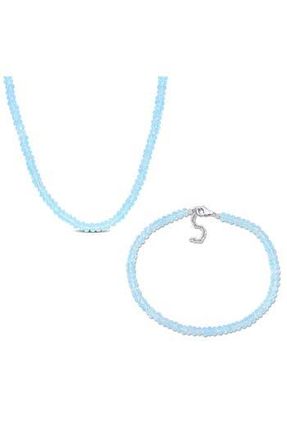 Delmar Sky Blue Topaz Beaded Bracelet & Necklace Set at Nordstrom Rack