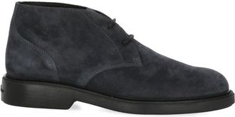 Hogan Blue Suede Lace-Up Boots